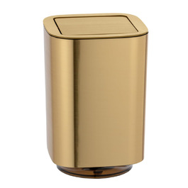 Сміттєвий кошик для ванної кімнати WENKO Auron Gold, 5.5 л, пластиковий з відкидною кришкою, золотий