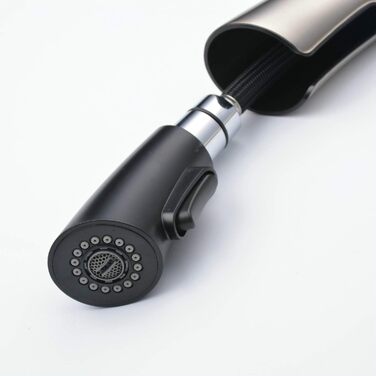 Змішувач кухонний з висувною насадкою, одноручний, з покриттям з браштованого нікелю