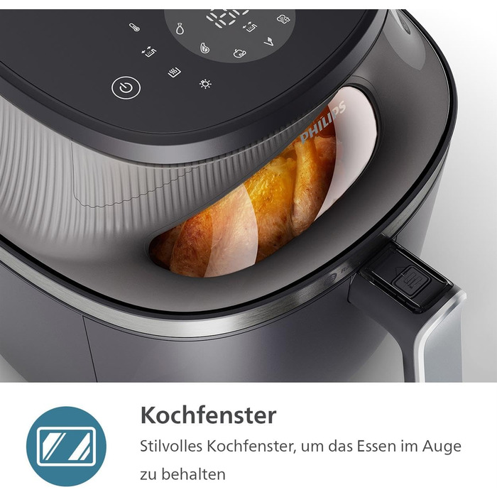 Philips Airfryer 3000 Series 4.2L, Viewing Window, 16-in-1 Airfryer, RapidAir Plus Technology, Less Fat, HomeID Recipe App, Effortless Cleaning (NA320/00)