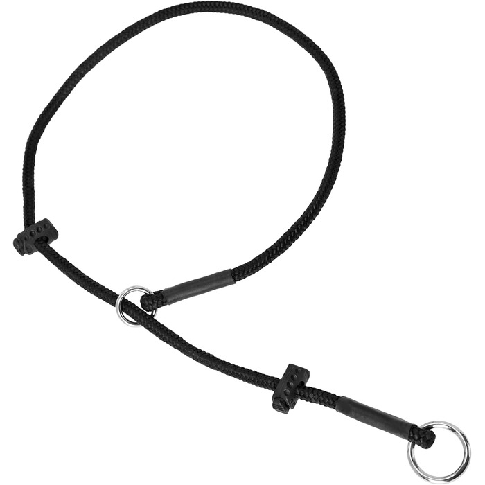 Нашийник для собак Dingo Gear, ручної роботи, міцний шнур, 2 обмежувачі, водонепроникний, для K9-тренувань, IGP, агітація, перехоплення, слухняність, чорний, L (S04049)