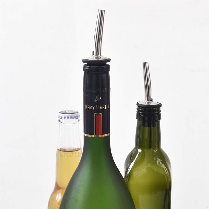 Виливний носик для пляшок Newk, нержавіюча сталь, 12 шт., класичний конічний вилив з гумовими ковпачками