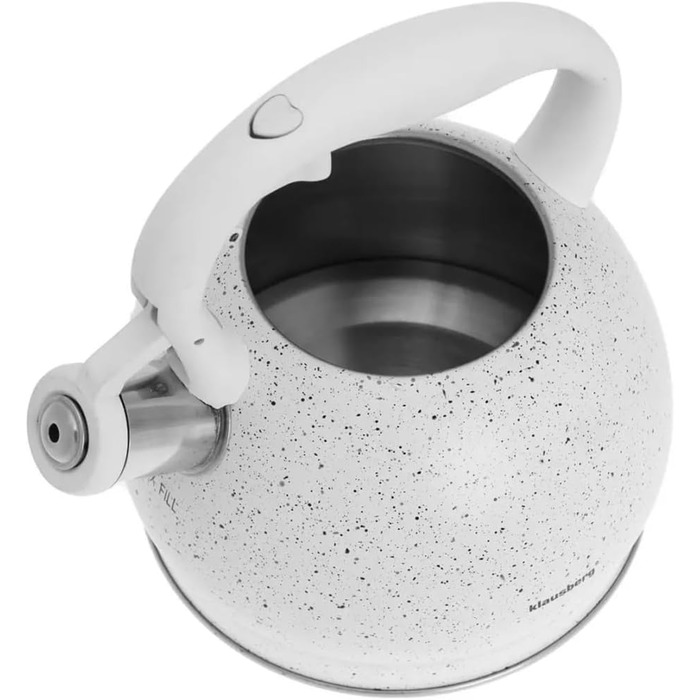 Чайник з нержавіючої сталі Klausberg з свистком, 2 літри, KB-7320 (білий)