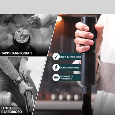 Електричний відкривачка для вина 6-в-1 з USB-кабелем: відкривачка, різак, виливач, вакуумний насос, закривач. Ідеально для любителів вина