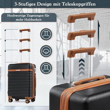 Набір валіз Joyway 5шт з ABS пластику, розширюваний, з TSA-замком. Чорний колір. Включає: валізу-троль, сумку-рюкзак та косметичку.