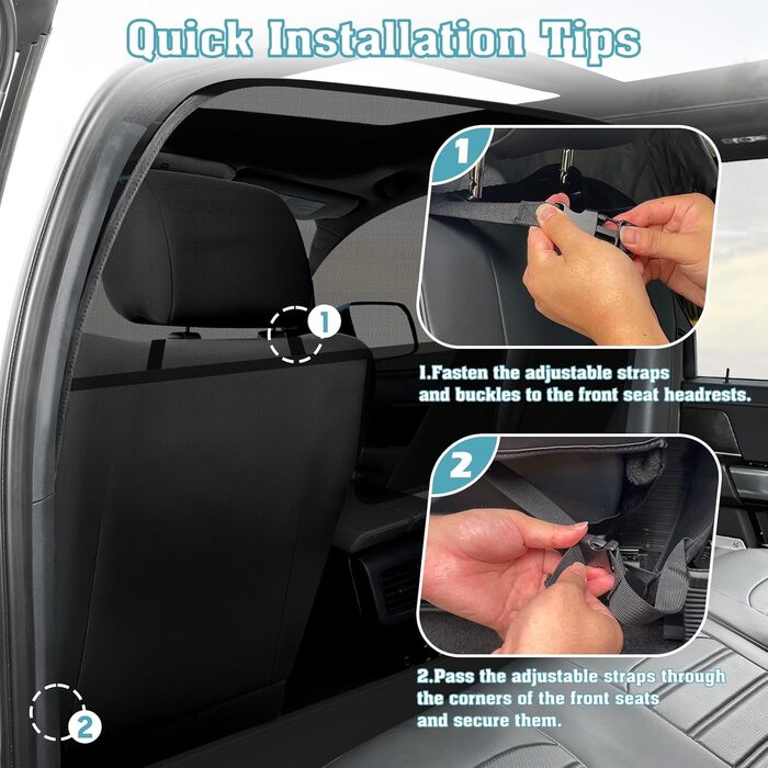 Сітчаста перегородка для собак у машину Mixsuper, 133,1 см, для позашляховиків та авто, чорний, міцна, для середніх собак