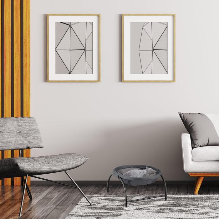 Крісло-гамак для кота Relaxdays, стояче, підняте, 25 x 44 x 42 см, темно-сірий/чорний