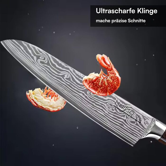 Преміум кухонний ніж для професіоналів та поціновувачів – 20,5 см, нержавіюча сталь 5Cr15, ергономічна ручка, подарункова коробка, довговічний та гострий ніж