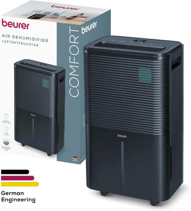 Beurer LE 150: Електричний осушувач повітря - 12 л/24 год, для дому та сушіння білизни, тихий, проти цвілі та запахів, резервуар 2 л, до 30 м²