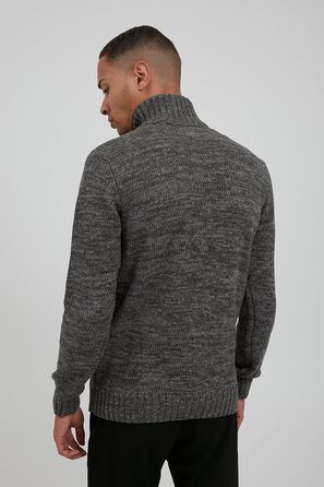 Чоловічий кардиган SDPomeroy з грубого в'язання, 100% бавовна, з накладним коміром та блискавкою, Regular fit, Темно-сірий (2890)