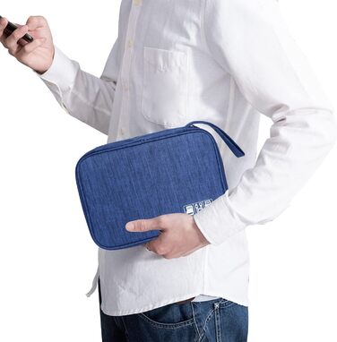 Органайзер для кабелів та аксесуарів для подорожей, синій A-navy