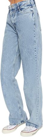 Джинси жіночі Trendyol з високою талією, широкі штанини, блакитні, розмір 38