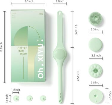 Електрична щітка для спини Gentle Exfoliating, для глибокого очищення, з довгим ручним, для жінок, чоловіків, літніх людей, рожевого (блідо-зеленого) кольору