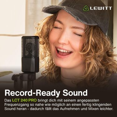 Конденсаторний мікрофон LCT 240 PRO XLR для вокалу, інструментів, подкастів та стрімінгу - професійний звук. У комплекті: мікрофонна стійка, поп-фільтр, кейс