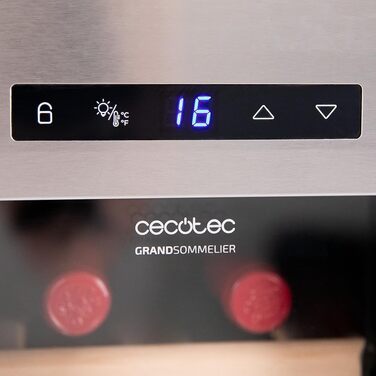 Cecotec 8-Bottle Wine Rack Bolero GrandSommelier 830 CoolWood, Thermoelectric, Quiet and High Performance, Adjustable Temperature: 8-18ºC, Touch Control Panel, Displays, Eco-friendly.