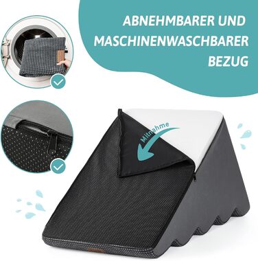 Широка сходинка для собак, маленька сходинка для домашніх тварин з нековзким покриттям (Чорний та Білий), Чорний та Білий (Чорний та Сірий, 5.0, 83x50x57 см)