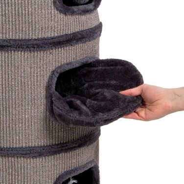 Котячий будиночок-крісло Tony: когтеточка, будинок, 3 печери, 90 см, сіра | CanadianCat