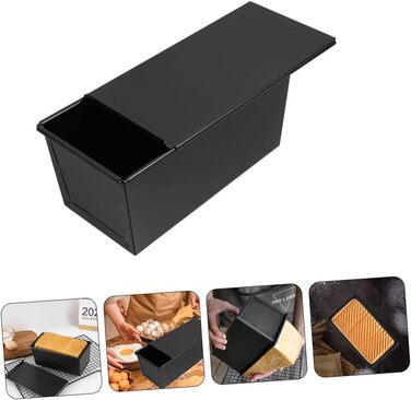 VICASKY форма для хліба з кришкою, антипригарна, карбонова сталь, 33x12 см, для випікання хліба, тостів і кексів