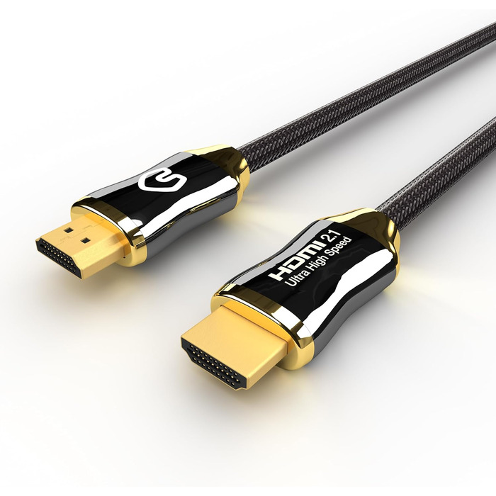 HDMI 2.1 кабель Ultra High Speed | 4K 120Hz/144Hz, 8K 60Hz Ultra HD | 48 Gbps | Підтримка PS5, Xbox Series X & S | Чорний, 3 метри