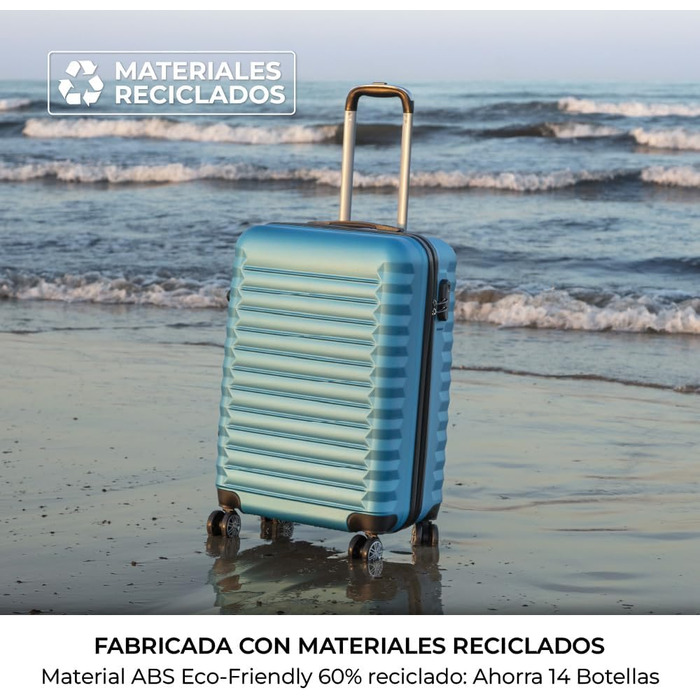 Набір валіз NUMADA 4 шт. (75/63/53 см) + косметичка, ABS, жорсткий, міцний, з коліщатами, з замком