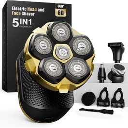 Машинка для стрижки волосся чоловіча електрична 5-в-1 Titan (Gold) IPX7, USB-C, LED-дисплей