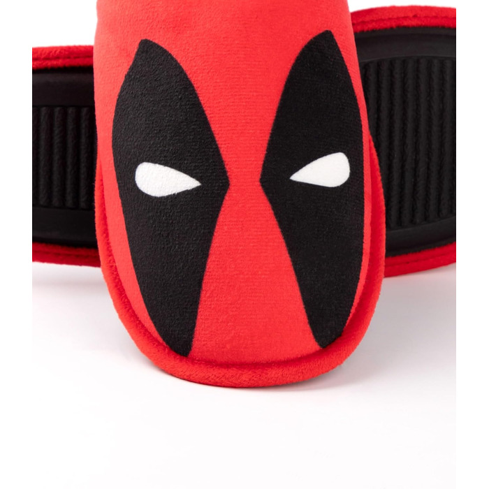 Тапочки Deadpool Marvel для дому, дорослі | Червоні пантофлі з принтом маски | Супергеройські тапочки Marvel Comics 43/44 EU