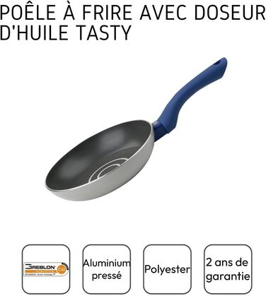 Каструля з антипригарним покриттям Tasty з кришкою з термостійкого скла та дозатором олії, 20 см, 3500 мл – пресоване алюміній, для всіх типів плит (вкл. індукційні), придатна для миття в посудомийній машині
