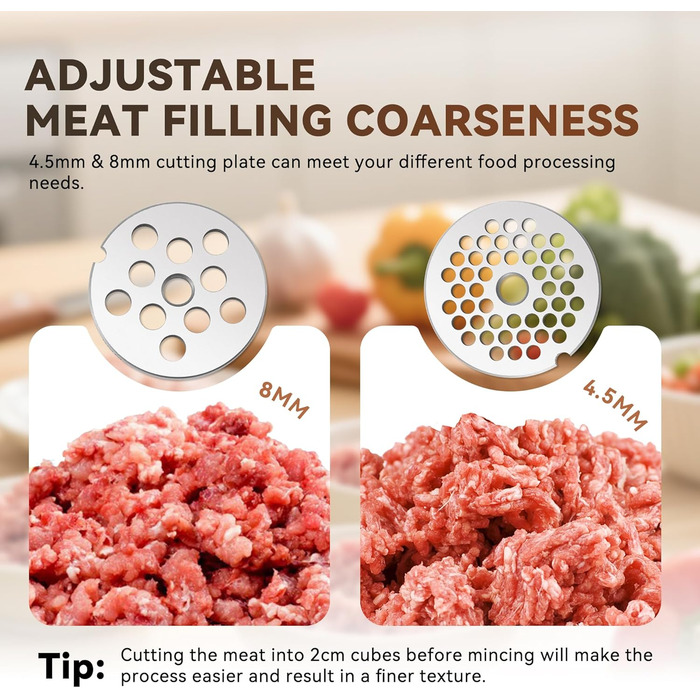М'ясорубка ручна Hanchen з нержавіючої сталі з присоскою, насадкою для ковбас, 2 дисками та шреддером для овочів - посудомийна