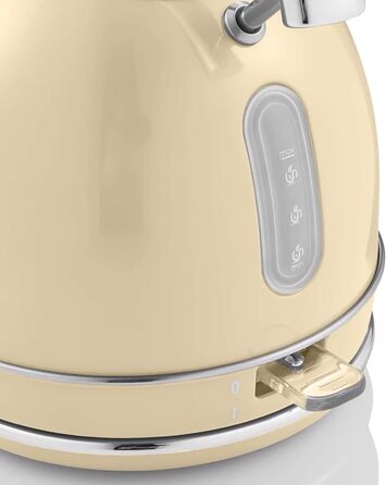 Swan Retro Electric Kettle - 1.8L, Vintage Design, Automatic Shut-Off, Cordless, BPA-Free Stainless Steel, 3000W, Cream