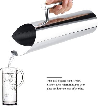 2L Stainless Steel Water Jug, Cold Drinking Jug, Home Hotel Serving Tool, with Ice Protection and Ergonomic Handle, for Serving Water, Iced Tea, and Other Cold Beverages