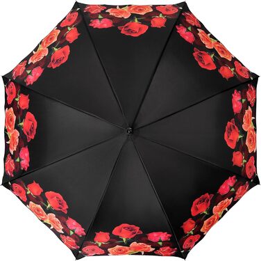VON LILIENFELD Floral Windproof Umbrella with Automatic Open - Rose Bouquet Design