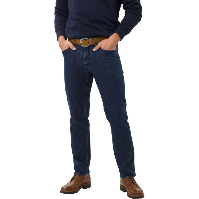 Джинси чоловічі BRAX Cadiz Straight Fit 34W/30L темно-сині класичні п'ять кишень
