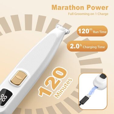 Триммер для лап собак Leise: професійна машинка для стрижки з LED-підсвічуванням, водонепроникний, USB-зарядка, для собак та котів