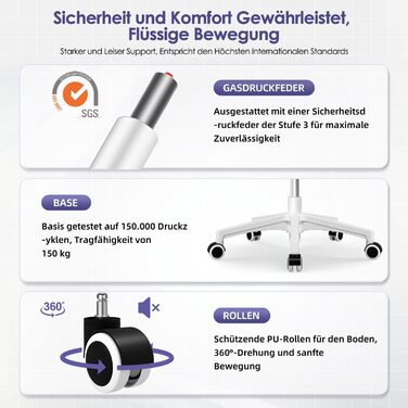 Ергономічне крісло для офісу з регульованою поперековою підтримкою, відкидними підлокітниками, поворотним механізмом і регулюванням висоти, зелене