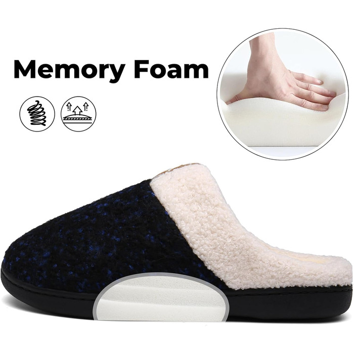 Тапочки зимові Mishansha для чоловіків та жінок, утеплені, з пам'яттю, плюшеві, блакитні, 42/43 EU