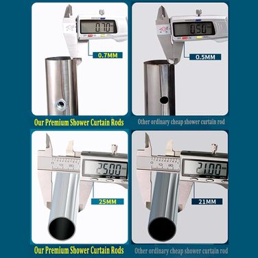 Штанга для душу, штанга для завіси для душу L-подібної форми, розширювана штанга з нержавіючої сталі 304 для ванної кімнати, без свердління (90-130см x 90-130см, Чорний)