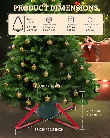 Підставка для ялинки з водою PUDO: міцна, для ялинок до 2,5м, зелений колір