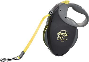 Flexi Giant L: рулетка для собак великих порід до 50 кг, 8 м, чорний/неоновий жовтий