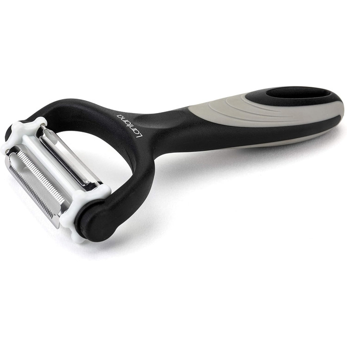 Лантана 3-в-1: Ш Peel/Мікро-зубчастий овоче- та фруктовий очищувач/Шинкувач Julienne. Багатофункціональний очищувач для швидкого очищення картоплі, моркви та будь-яких овочів та фруктів.