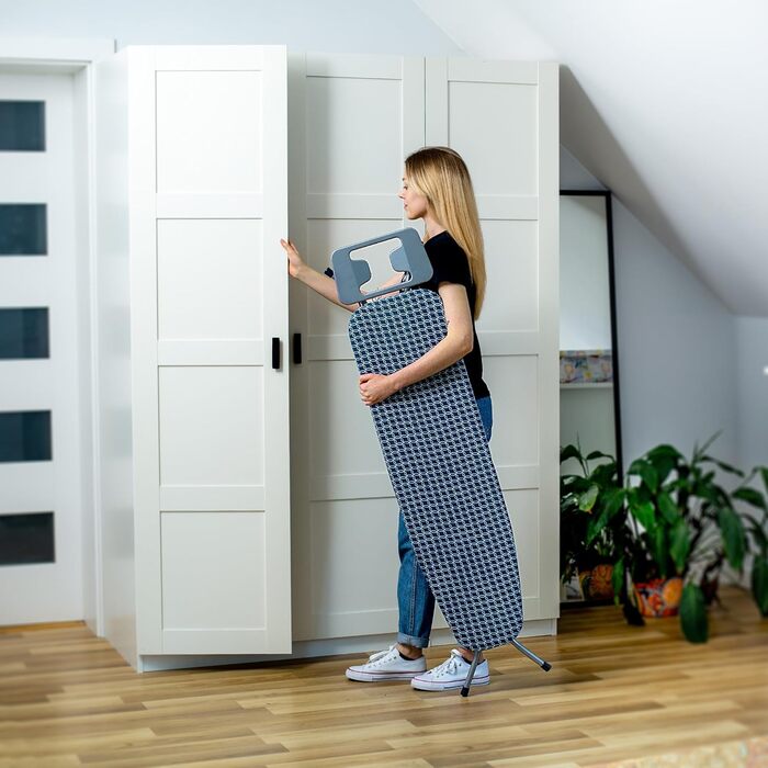 Прасувальна дошка KADAX 110x30 см з регулюванням висоти, з термостійкою підставкою для праски, міцна, Made in EU (зелений каро)