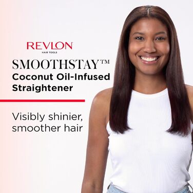 Revlon SmoothStay 25mm Coconut Oil Infused Flat Iron with Travel Pouch - RVST2211P
