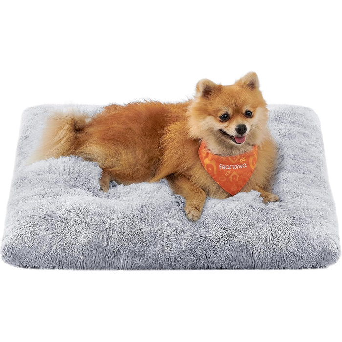 Крісло-лежанка для собак Feandrea, м'яке, 65 x 45 см, плюшеве, машинне прання, багатофункціональне, Ombré Grey