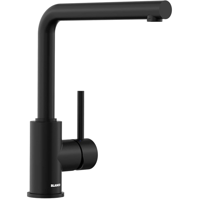 Кухонний змішувач BLANCO MILA чорного матового кольору, високого тиску, з керамічним картриджем та захистом від зворотного потоку води, економічний | Розміри: 10,5x25,5x27 см