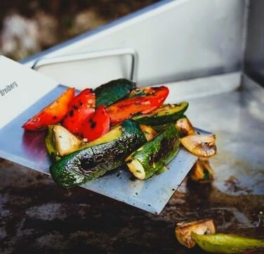 Набір для приготування бургерів DREIBERG® з нержавіючої сталі (9 предметів): лопатка, прес, розсипач спецій, дзвоники для плавлення сиру, рецепти, папір для випікання