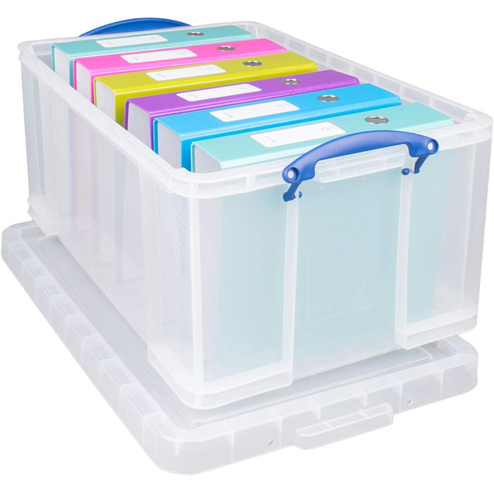 Really Useful Box 2-Pack, 64 Liter, for Organizing and Storing, 710 x 440 x 310 mm, transparent (Single)