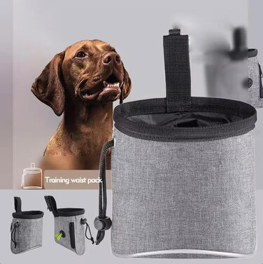 Сумка для тренувань з ласощами для собак, цуценят, сіра. Зручна для прогулянок та подорожей
