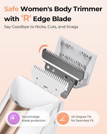 Електричний жіночий тіло-тример PRITECH для бікіні. Вологозахищений (IPX7), USB, з зарядною станцією