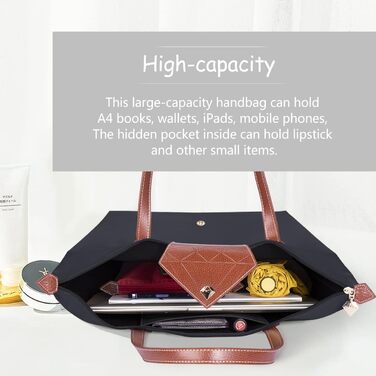 Жіноча сумка-шопер велика чорна водонепроникна, складана сумка через плече для подорожей, офісу, школи, покупок - темно-сіра