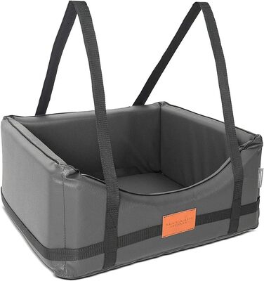 Автомобільний лежак для собак Mayaadi-Home з штучної шкіри, 50x45 см, темно-сірий