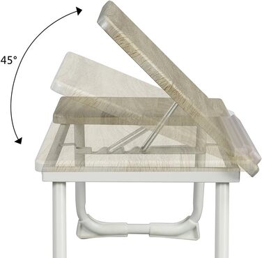 Столик для ліжка Cosy: регульований, зкладний, для ноутбука, читання, роботи. Білий