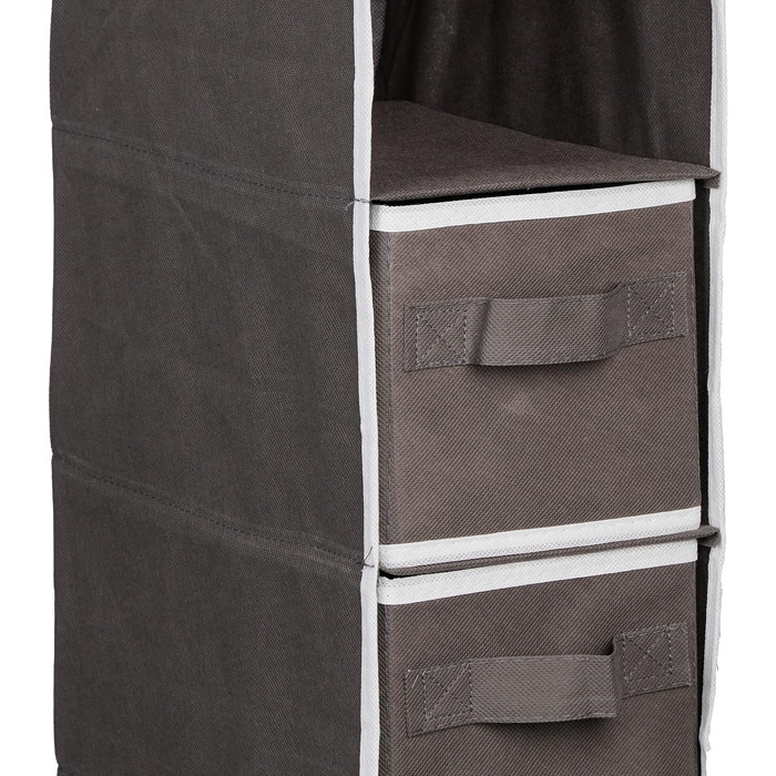 Органайзер для одягу Relaxdays з 7 відділеннями та 2 шухлядами, сірий, 106 x 16,5 x 31 см